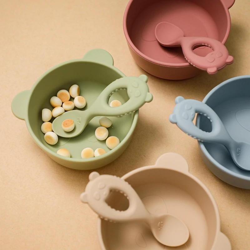 New Silicone Baby Feeding Bowl Tableware for Kids Waterproof Suction Bowl Feeding Bowl BPA Free Silicone Dishes for Baby Bowl 2