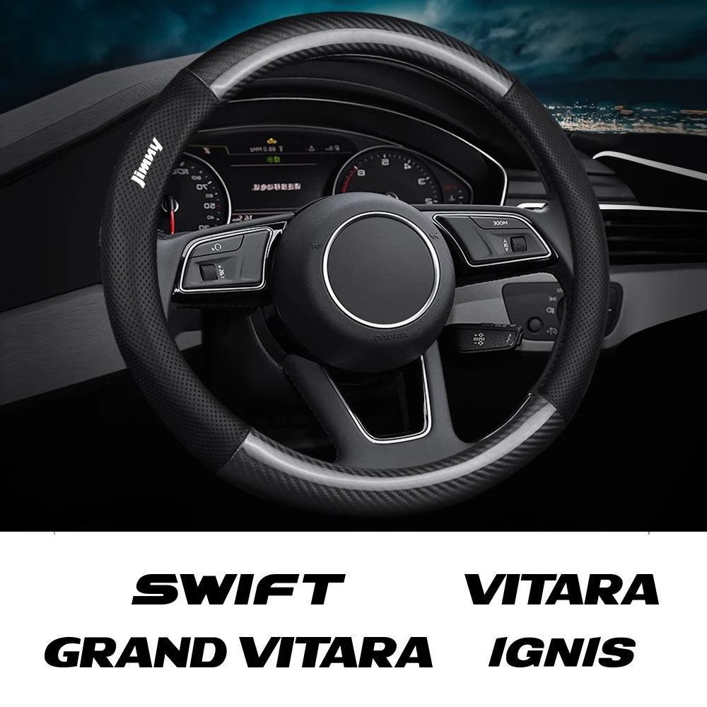 Steering Wheel Cover Breathable Anti Slip Car Interior Accessories For Suzuki Jimny Swift Grand Vitara Ignis Alto Baleno