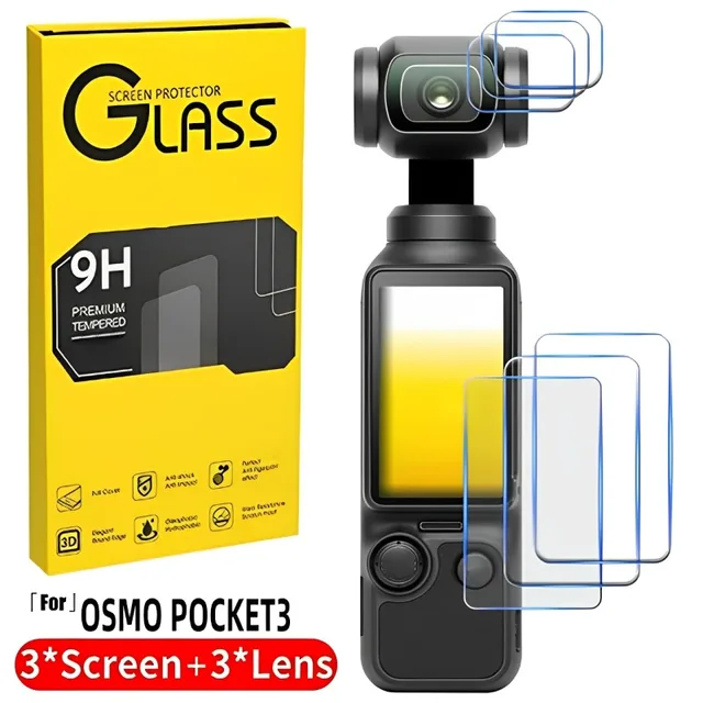 For DJI OSMO Pocket 3 Tempered Glass Film Screen Protector Hardness Anti-Scratch Lens Camera Film for DJI Pocket 3 Camera Films