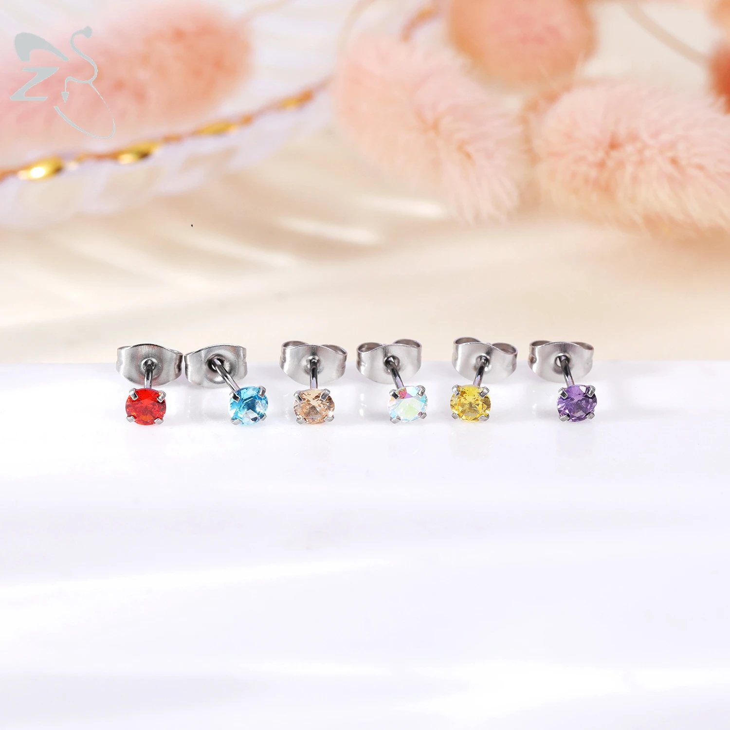 Zs 1pc 20g Edelstahl Ohr stecker blau Kristall Ohr stecker für Frauen Knorpel Ohrringe Muschel Helix Piercing 3/4/5/6/7/8mm