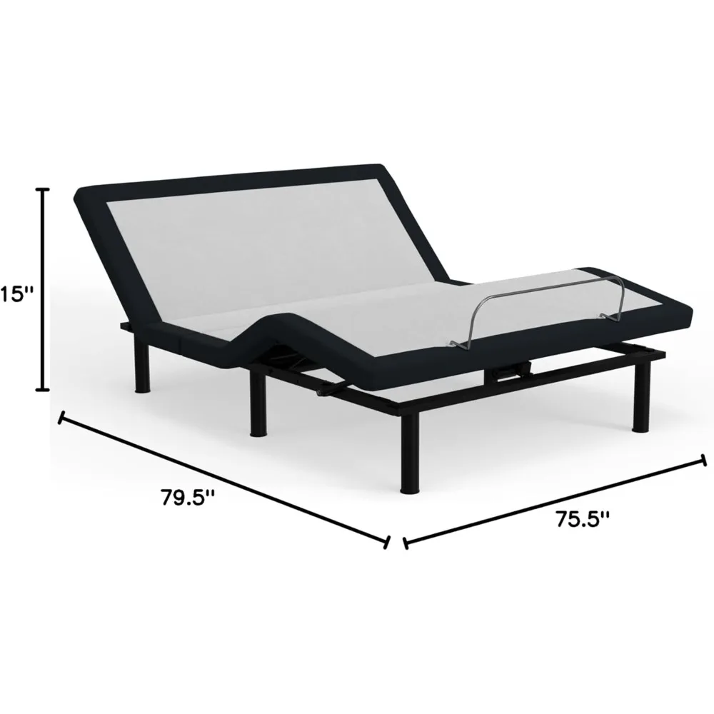 King Size Adjustable Bed Frame with Head and Foot Incline, Wireless Remote Control, Easy Assembly, Bed Frame 2