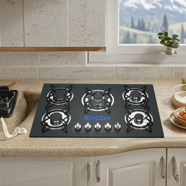 Five-Burner Commercial Gas Stove for Kitchen RV or Outdoor Use Electric Power Source Gas Cooker 1