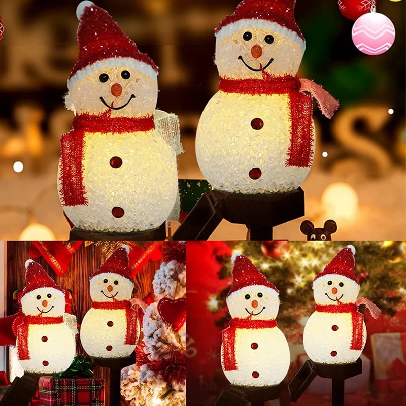 

Светильник на солнечных батареях BEAU-Snowman, Рождественская лампа с питанием от солнечной энергии, искусственный снеговик, украшение для улицы, садовые лампы на колышке, Рождество