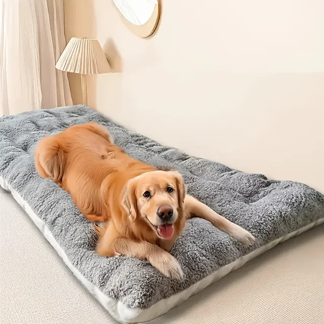 120cm Extra Large Plush Dog Bed Sofa Thickened Super Soft Polyester Pet Mat Dog Crate Mat Bed For Small Medium Large Dog Bed