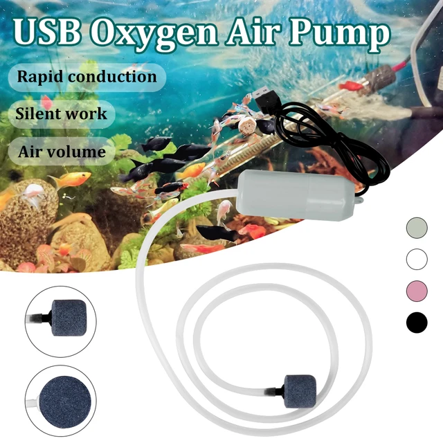 Bomba de aire de oxígeno portátil para acuario, compresor de aire sin  ruido, aireador, Mini oxigenador, accesorios de Acuario, USB - AliExpress