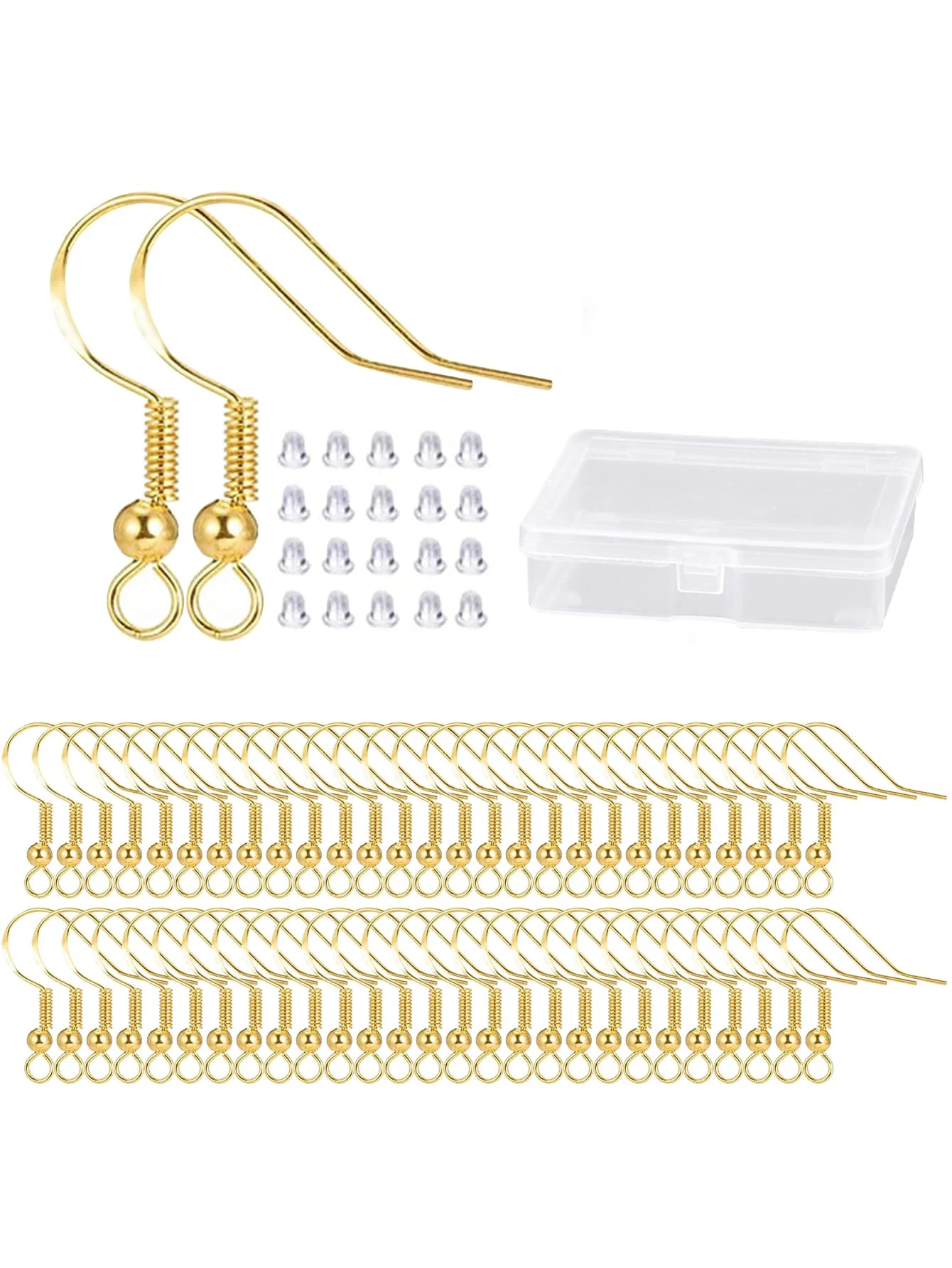 50/100/200 pezzi di accessori per la realizzazione di orecchini, ganci per orecchini in acciaio inossidabile ipoallergenici, fornure per la creazione di orecchini | SHEIN ALIA