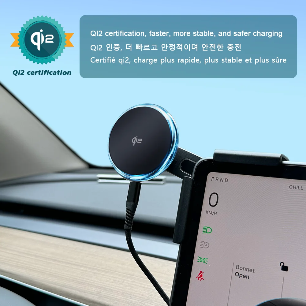 Qi2 15W for iPhone Magsafe Magnetic Wireless Charger Phone Holder Screen Mount F