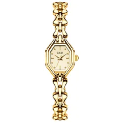 GEDI Elegant Retro Metal Bracelet Women's Luxury Quartz Wristwatch (Gold)