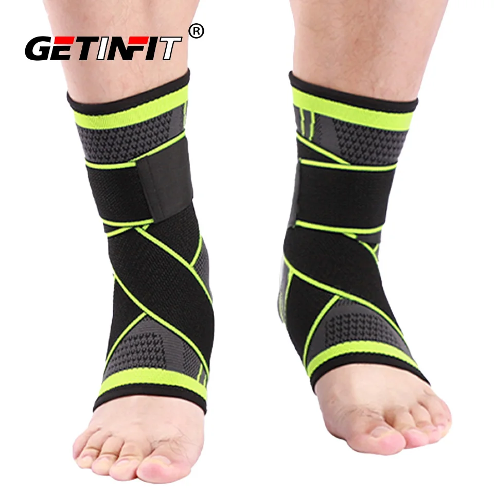 

1Pcs Adjustable Professional Sports Ankle Strain Wraps Bandages Elastic Ankle Support Brace Protector Fitness Running Men Women