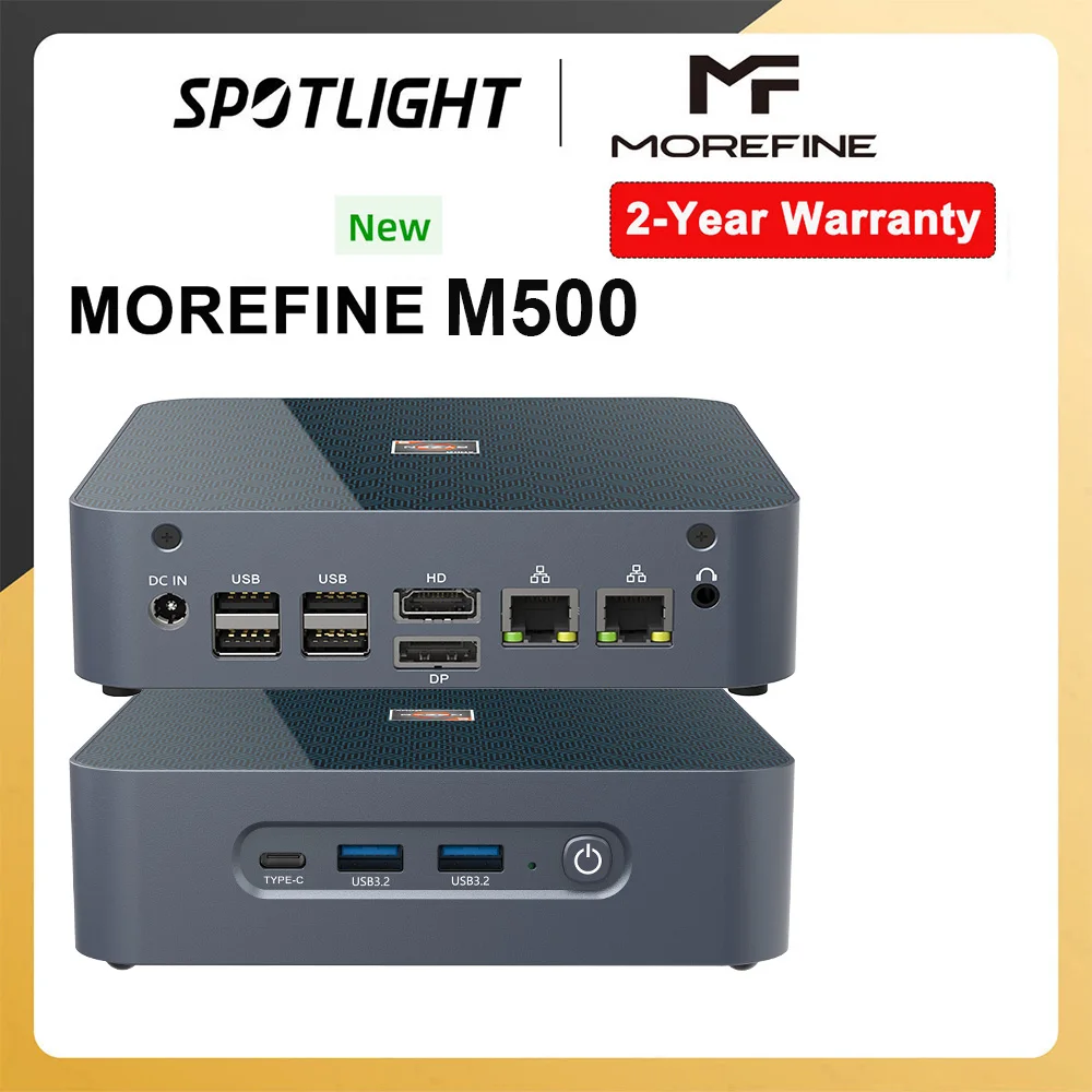 

MOREFINE S500+ AMD Ryzen R7 7840HS Mini PC Windows11Pro Dual LAN NVMe SSD Gaming Minipc DP TypeC WiFi6 Desktop Computer