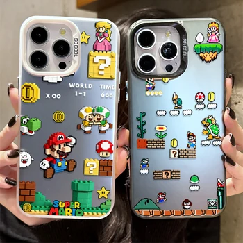 Funda de Píxeles con Diseño Retro de Super Mario para Galaxy S26 S25 S24 S23 S22 S21 Plus Ultra S25 Edge S25 S24 S23 S21 FE A07 4G A17 A37 A57 1