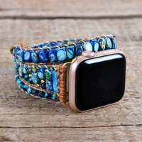 Semeprécieuse – Bracelet de montre Apple pour hommes et femmes, perles Cool, 3 pièces, corde Vegan, accessoires 4