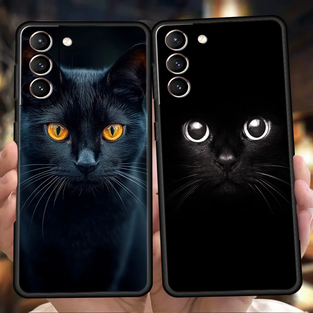 Elegant Black Cat Soft TPU Phone Case - Sleek and Stylish Protective Cover