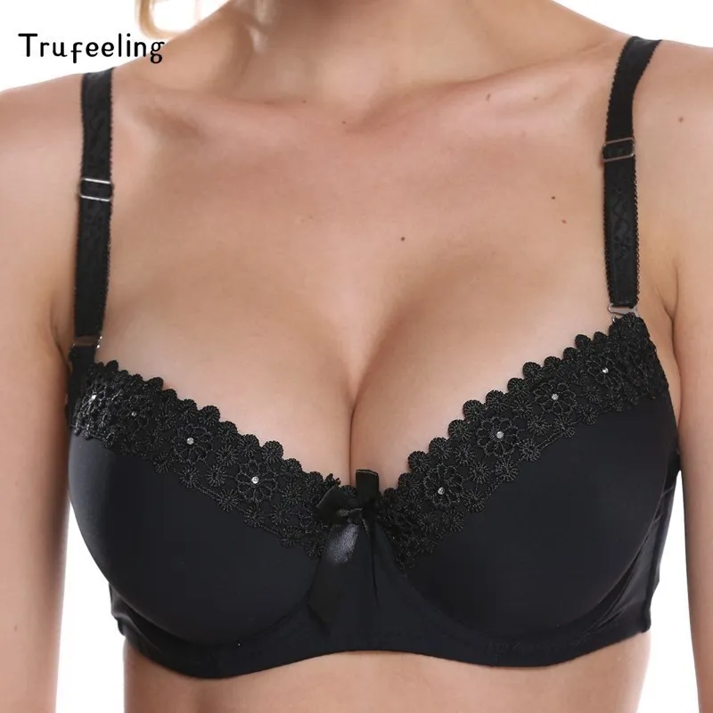 PariFairy Push Up Padded Bras for Women Lace Embroidery Plus Size Bra Add  Two Cup Underwire Sexy Brassiere A B C Cup 36 38 40 42 - AliExpress