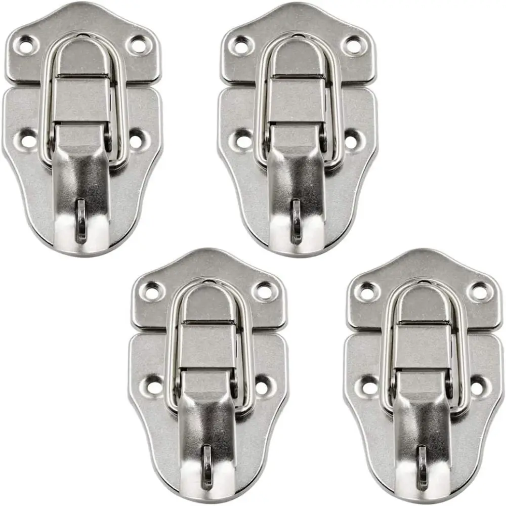 

4PCS Sliver Tool Box Hasp Portable Iron Suitcase Hasps Buckle Lock Bag