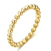 Fashion 2mm Bead Simple Thin Stainless Steel Rings For Women Gold Color Finger Ring Jewelry Wholesale Lots 1