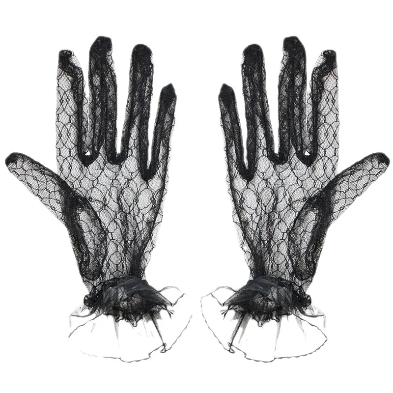 Lace gloves summer thin transparent lolita wedding accessories