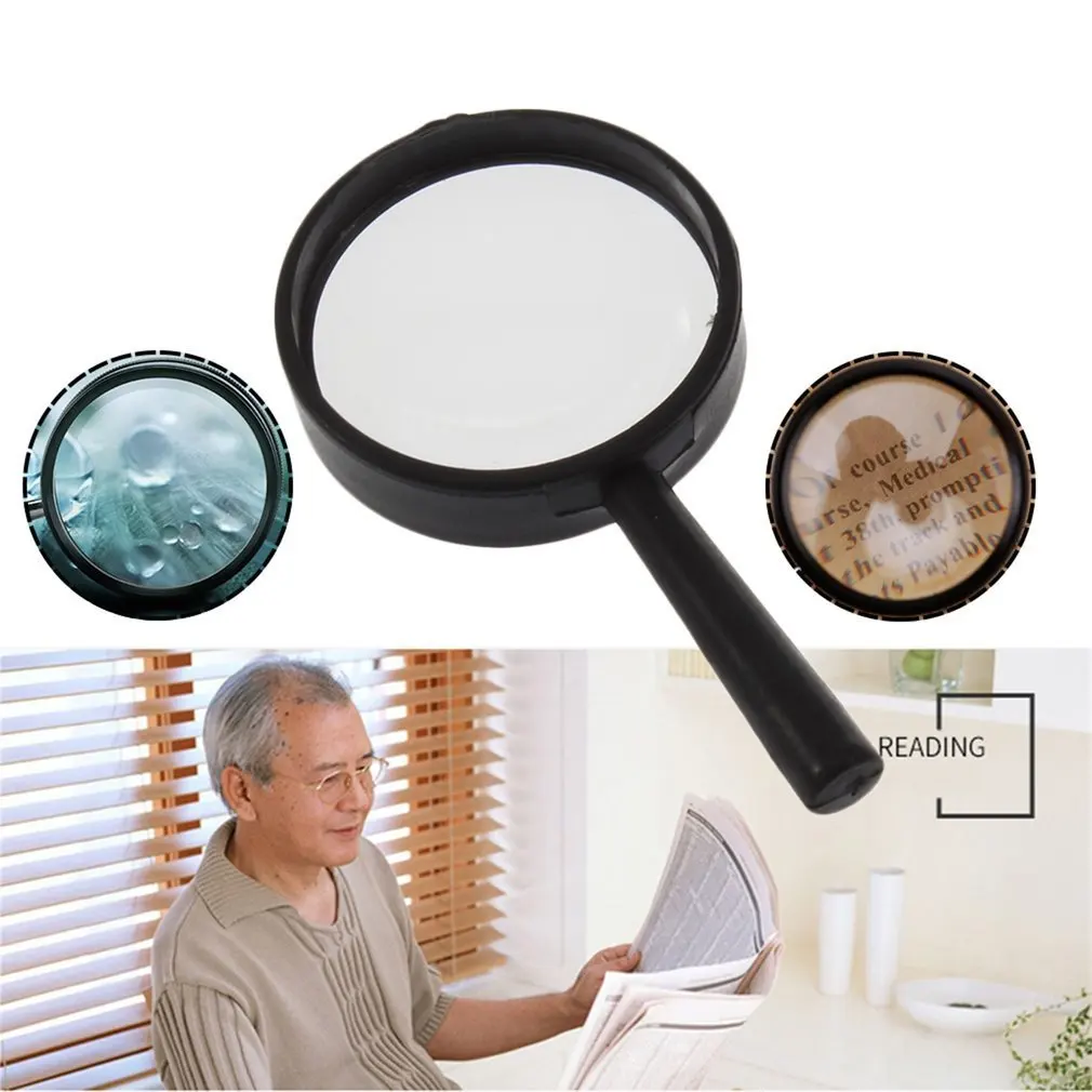 

Top Handheld Reading 5X Magnifier Hand Held Magnifying Acrylic 25mm Mini Pocket Magnifying Glass Lens Reading Microscope