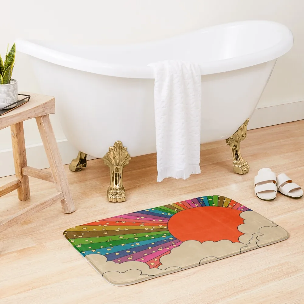 

Rainbow 70s sun Bath Mat Bathroom Floor Home Decor House Entrance Mat