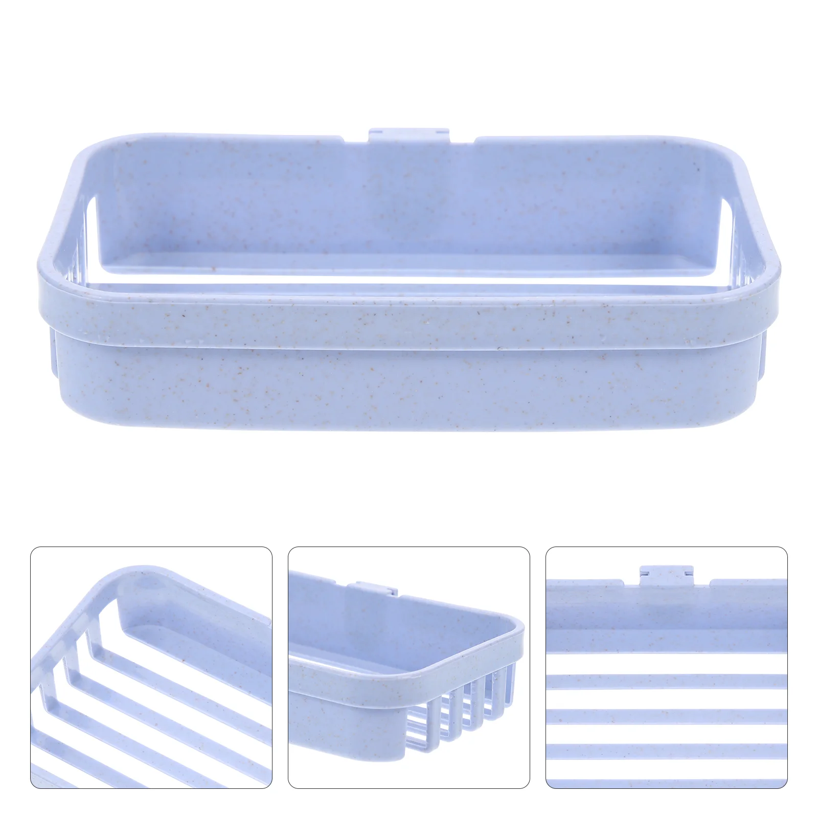 

No Punch Soap Dish Wall Holder Suction Cup Double Layer Rack Nail-free Plastic Drain