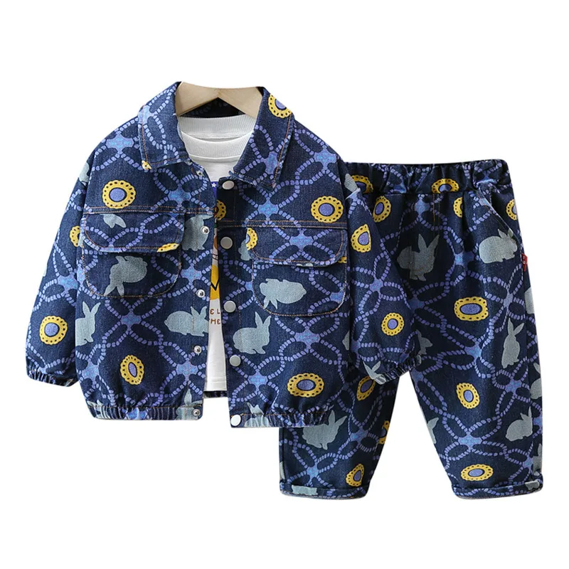 

New Spring Autumn Baby Girl Clothes Kids Boys Clothing Children Jacket T-Shirt Pants 3Pcs/Sets Toddler Costume Infant Tracksuits