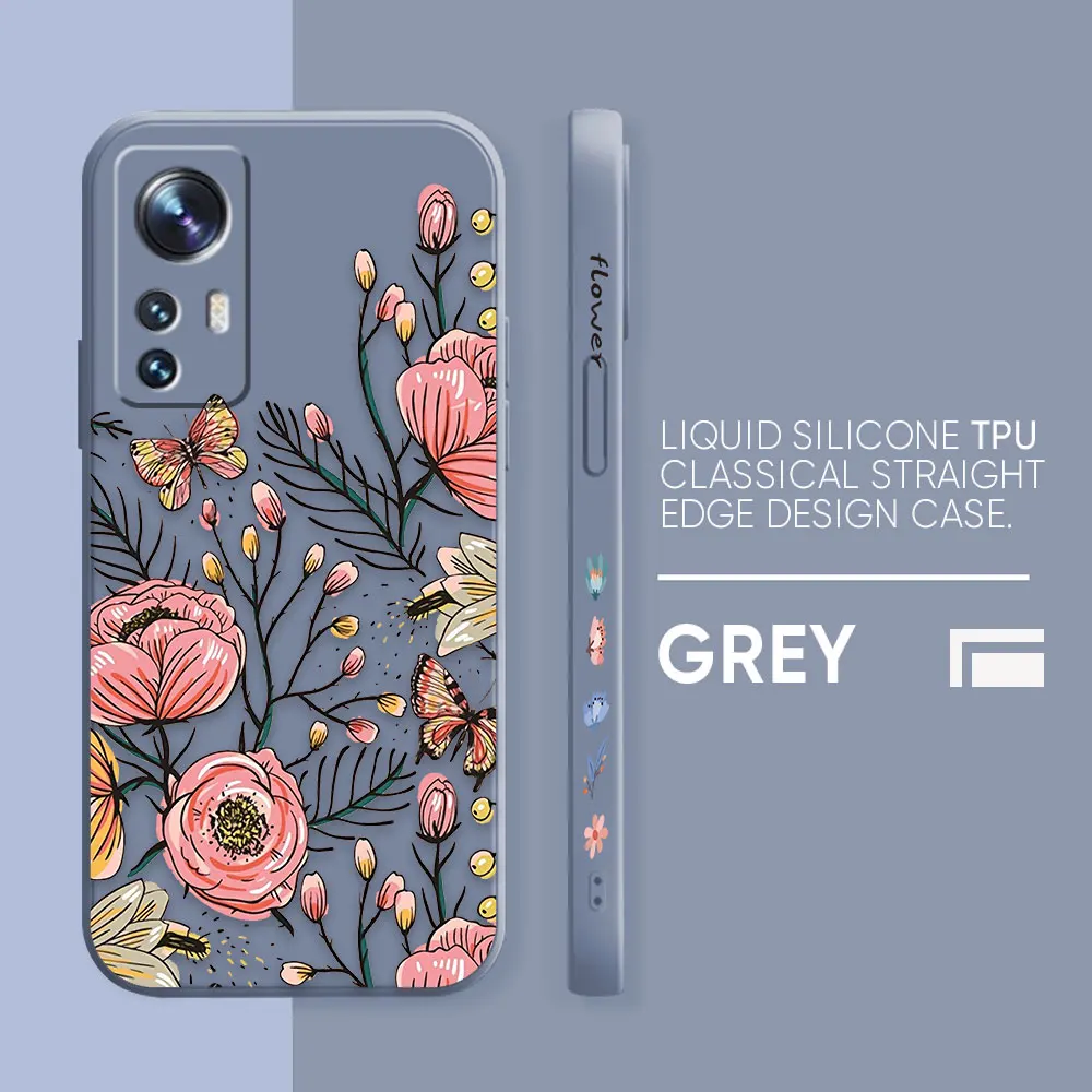 thumbnail image 1 of Case For Xiaomi 13 12 12S 11 11T 10 10S 9 9SE 8 8SE Pro Ultra Lite Colour Simple Liquid Silicone Case The Most Beautiful Flower, 1 of 5