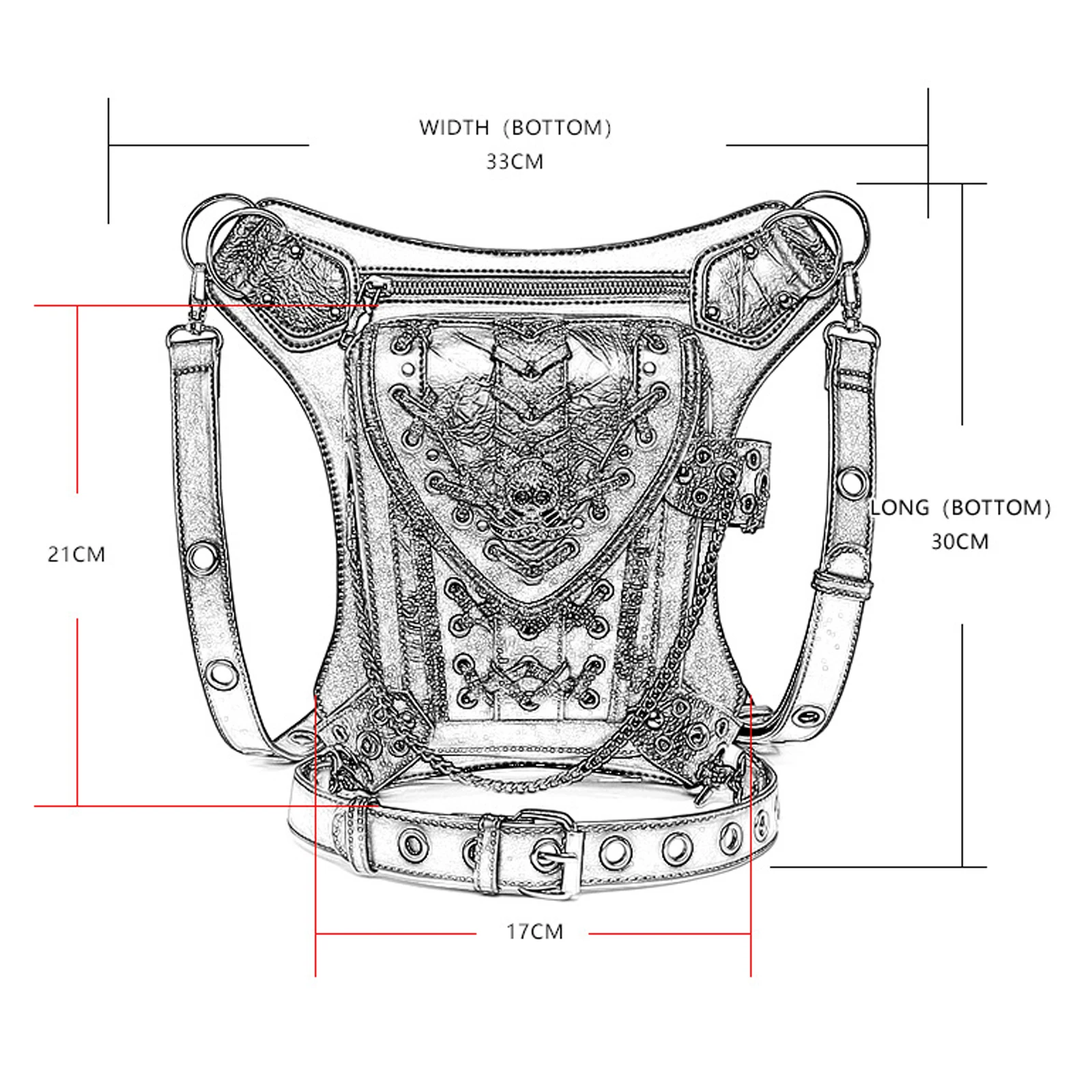 Waist Pack Steampunk Waist Leg Bag Women Men Victorian Style Leather Crossbody Bag Motorcycle Thigh Hip Belt Pack Messenger Shoulder Bags