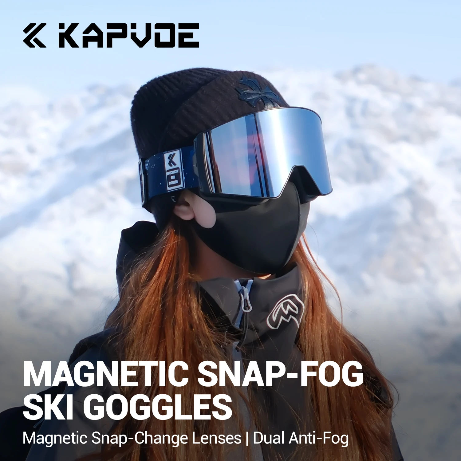 Kapvoe Snow Goggles Men Snowboarding Skiing Mask Photochromic Ski Goggles Anti-Fog UV400 Snowmobile Glasses Motorcycle