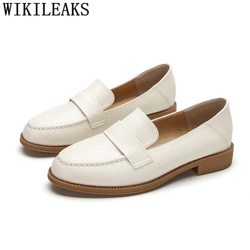 Korean Shoes Loafers Women Ladies Fashion Slip on Shoes for Women Summer Leather Shoes Women Zapatos Casuales Mujer Buty Damskie