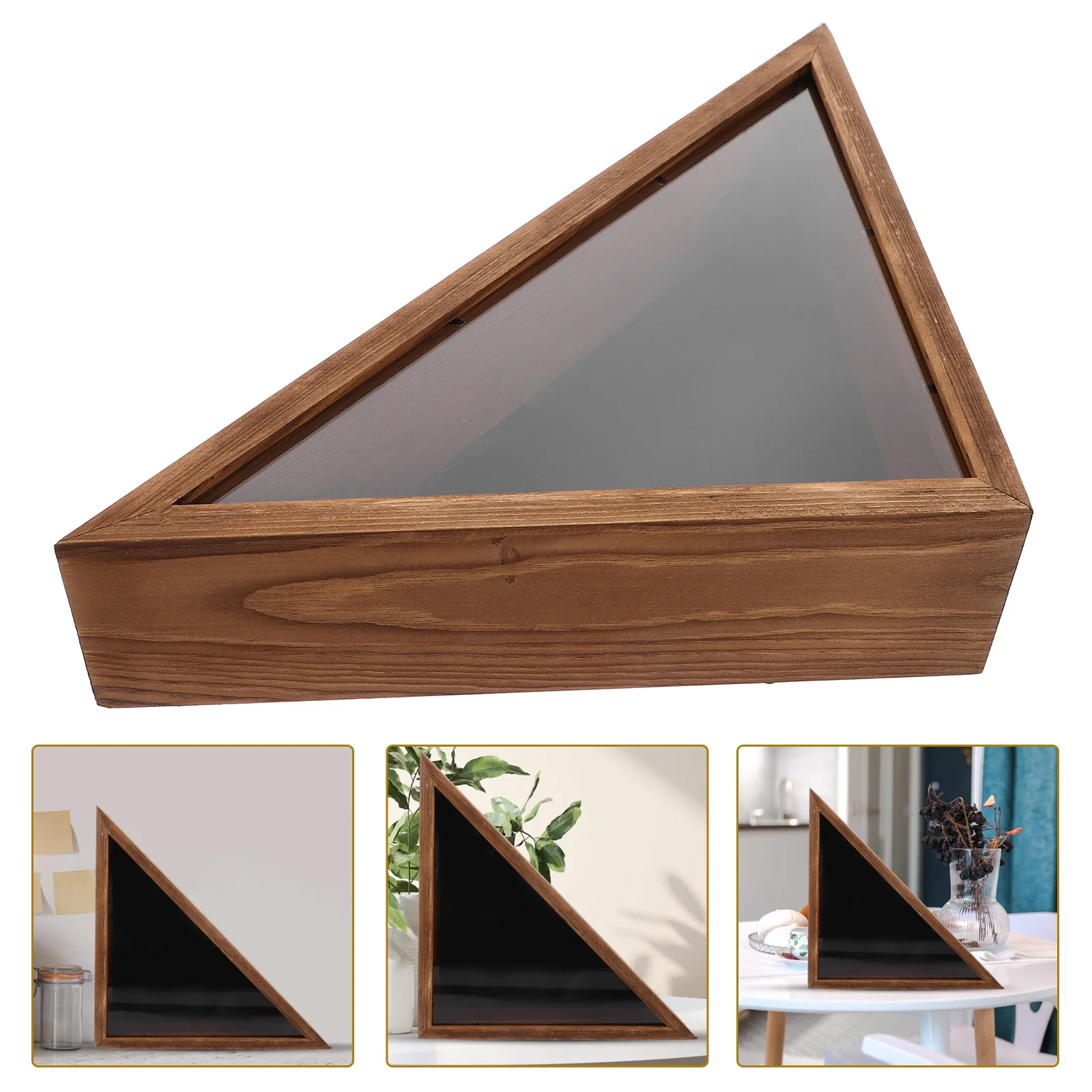 Triangle Wooden Flag Case Flag Storage Box Wood Protective Cover Included Patriotic Decor Triangle Flag Holder Folded 6