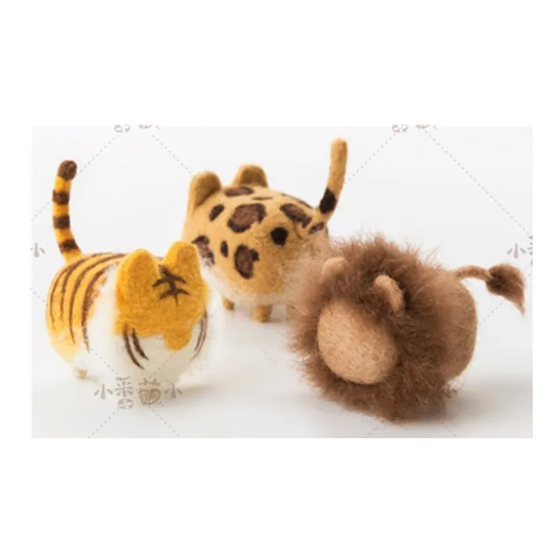 No face series cartoon animal set wool needlepoint kit wool felt needle felting decoration craft needlecraft DIY handmade