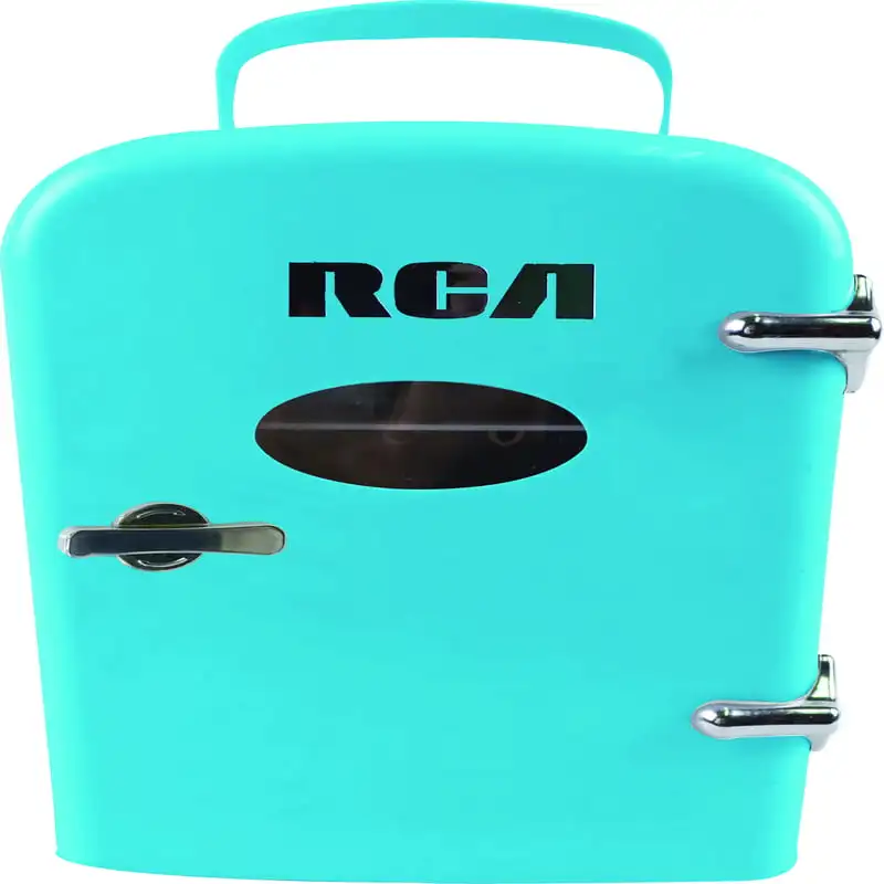 

RMIS129 6 Can Capacity Mini Retro Beverage Refrigerator, Blue