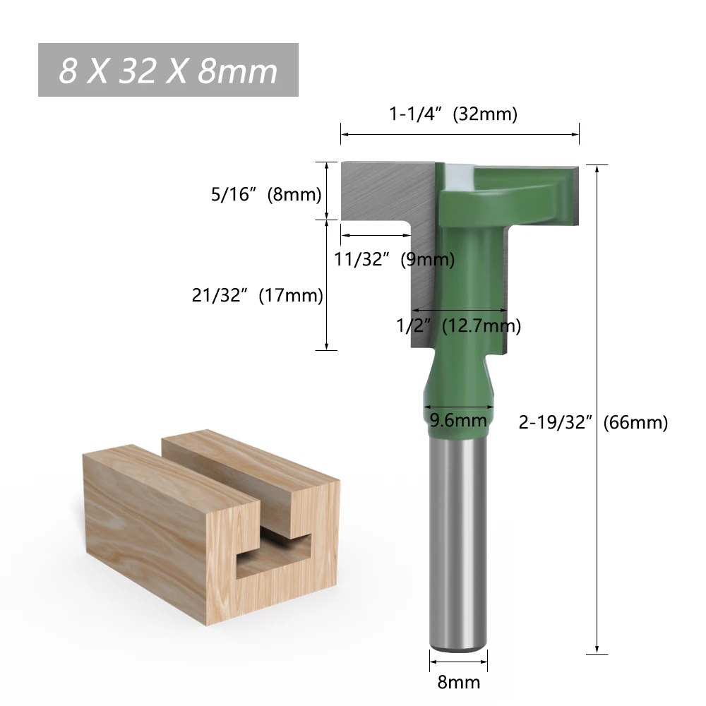 LAVIE 8mm Schaft T-Slot Router Bit Fräsen Gerade Kante Schlitzen Fräser Schneiden Griff Für Holz Holzarbeit MC02090 – Detail 5
