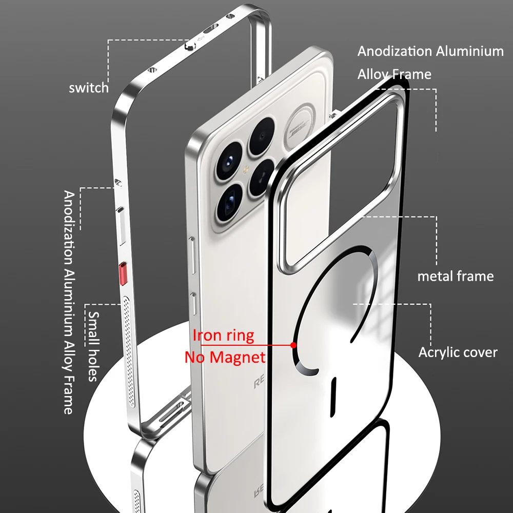 Aluminium Alloy Metal Frame Bumper + Acrylic Back Protector Case