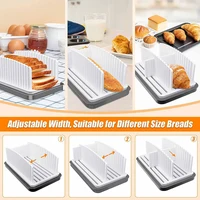 1PC Bread Slicer Foldable Baking Toast Slicer With Crumb Tray Bread Slicer Cutter Mold Maker Slicing Loaf Kitchen Tools 3
