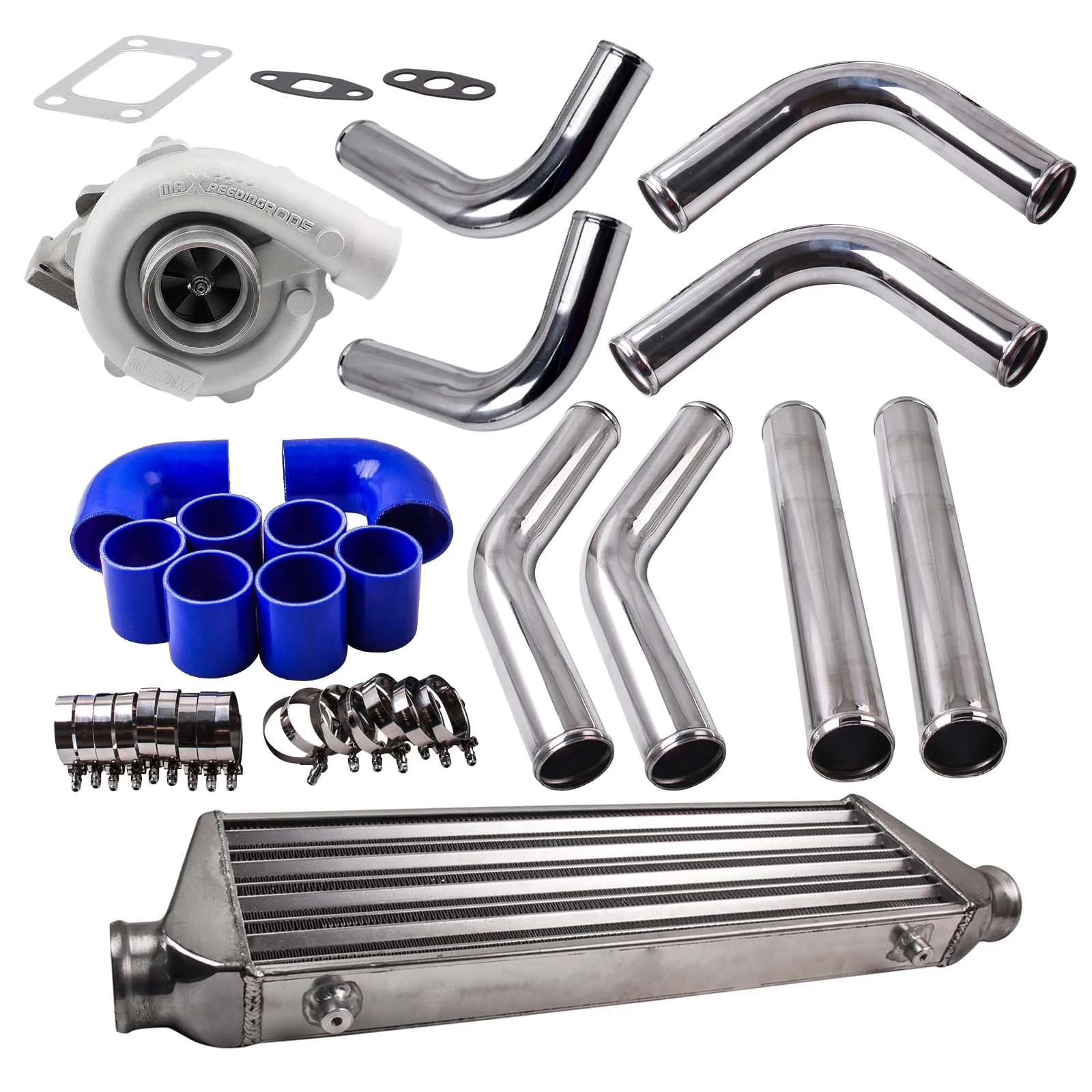 Kit Turbocompressore T3 T4 Turbo A/R 0.63 Trim 73 + 2.5 ''Intercooler + Piping