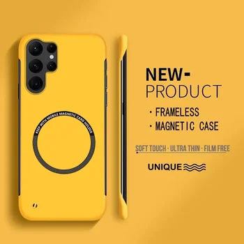 Coque de téléphone magnétique sans cadre pour Magsafe, PC dur ultra fin, Samsung Galaxy S25, S24, S23, S22, S21, S20, FE Plus Ultra, PC 256 Cover