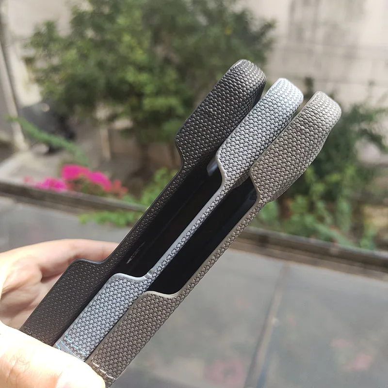 Luxury Fabric Leather Phone Case - Frameless Color Contrast Shockproof Hard Cover