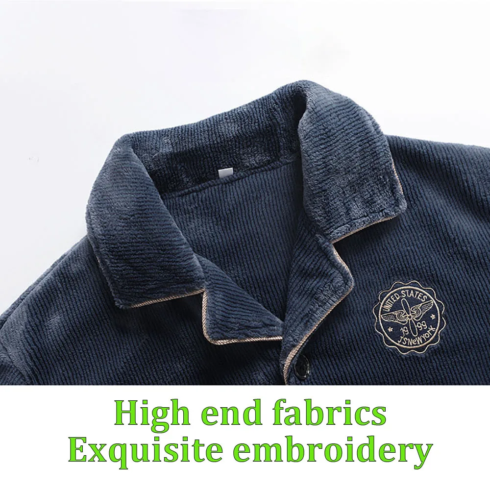 M-3XL Antistatic Luxury Men's Winter Pajamas Set Thicken Flannel Warm Sleepwear Comfortable Pijama for Men Soft Pyjama Homme