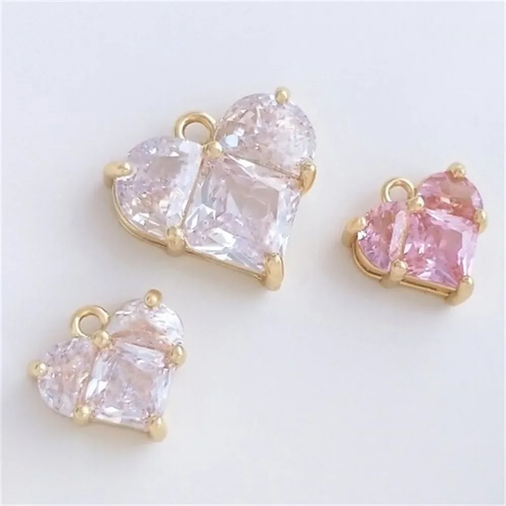 

Инкрустированные квадратные циркониевые полукруглые циркониевые серьги-подвески из золота 14 карат