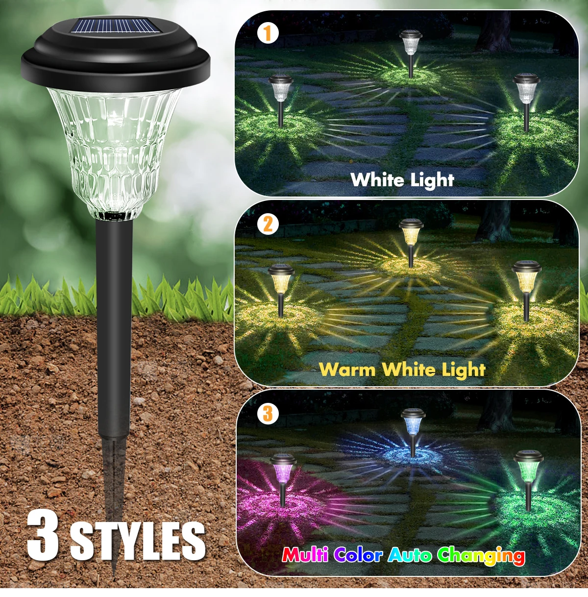 Solar Pathway Lights Outdoor Waterproof 12Pack Solar Garden Lights Auto On/Off LED Outdoor Solar Lawn Lights for Outside Pathway