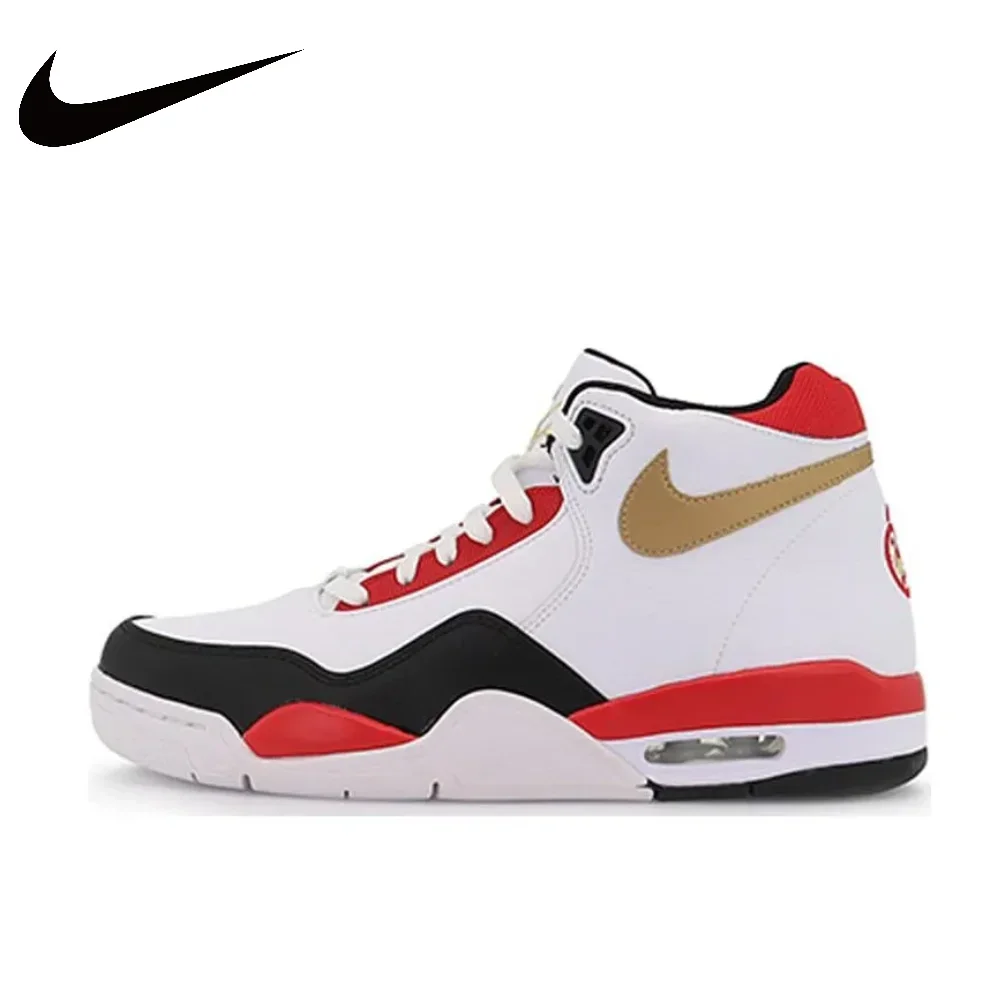 thumbnail image 1 of Zapatillas de baloncesto Nike Original Flight Legacy Mid Top cómodas con absorción de impactos para hombre blancas, 1 of 5