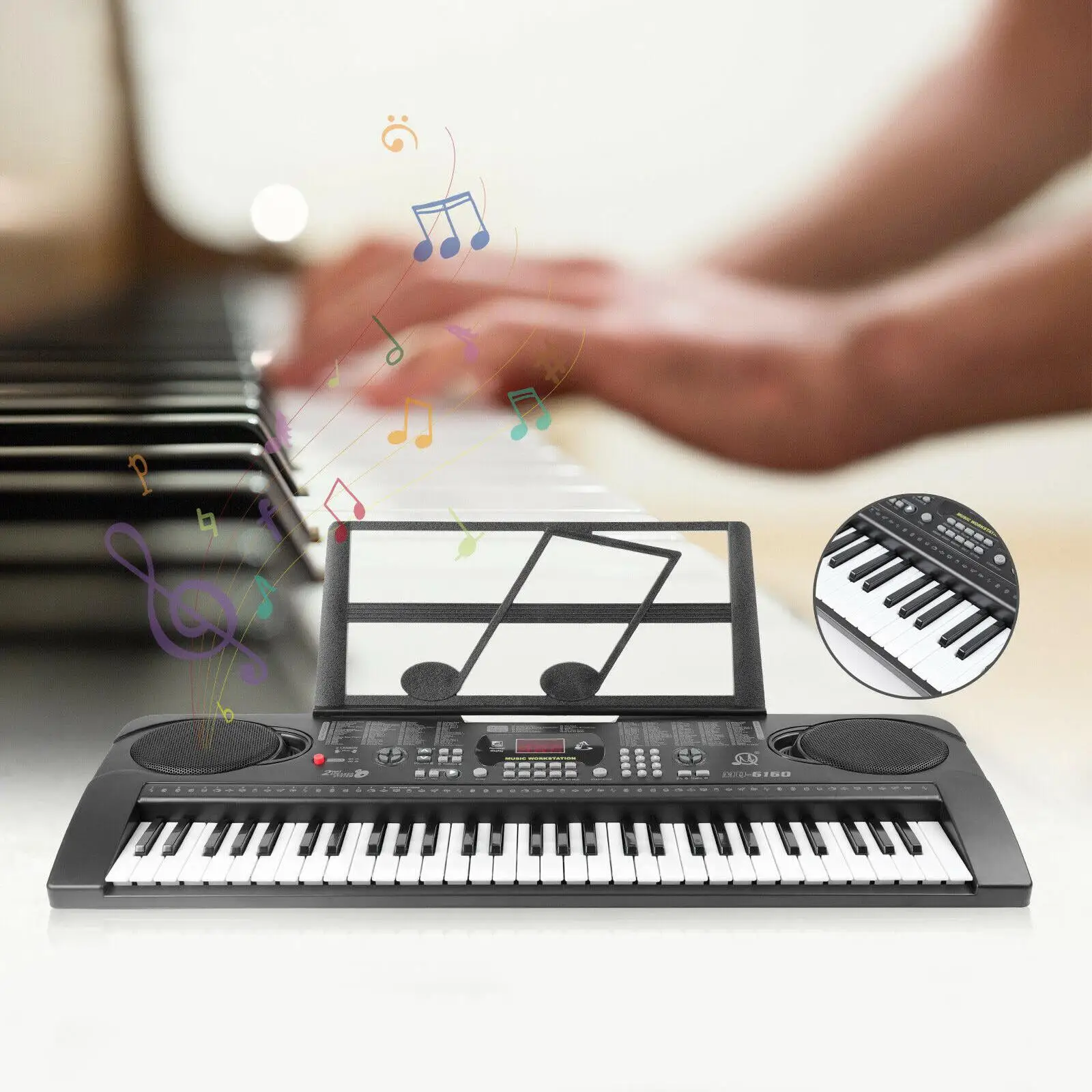 6 Piano Keyboard Compact Organ Music Keyboard Gifts for Beginners