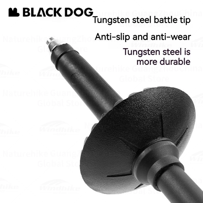Naturehike BLACKDOG Trekking Pole 3-Section Outdoor Hiking Aluminum Alloy Stick Lightweight Folding Mountaineering Walking Cane