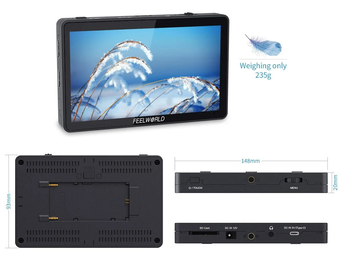 FEELWORLD F6 PLUS V2 6 Inch Touch Screen 3D LUT DSLR Camera