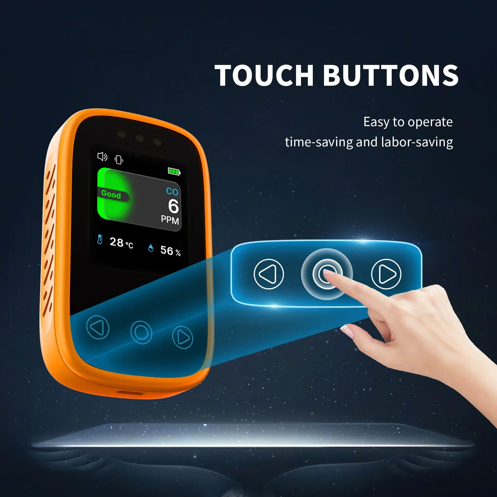 Portable Touch Screen Control CO Detector High-precision Electrochemical Sensors Auto Light Sensitivity Carbon Monoxide Monitor Carbon Monoxide Alarm Carbon Monoxide Detector