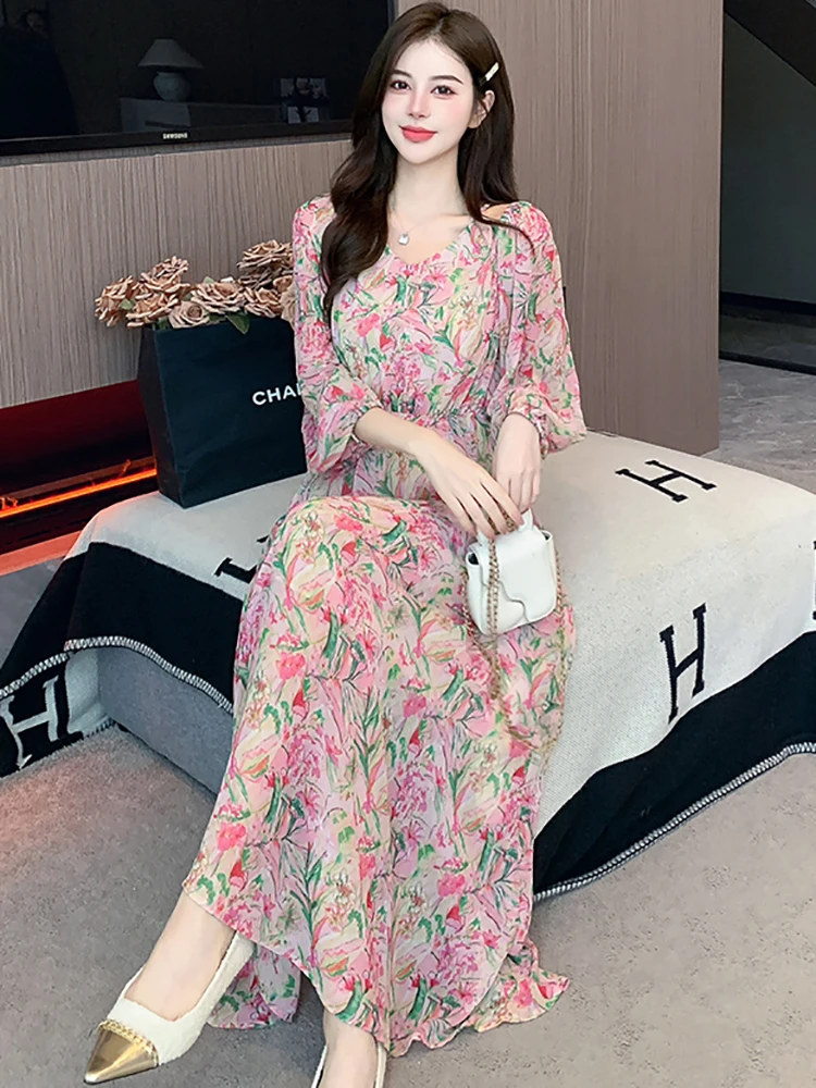 ワンピース Her lip to Autumn Floral Chiffon Dress S0a7f41b5d92d467fb45d5e7016b91