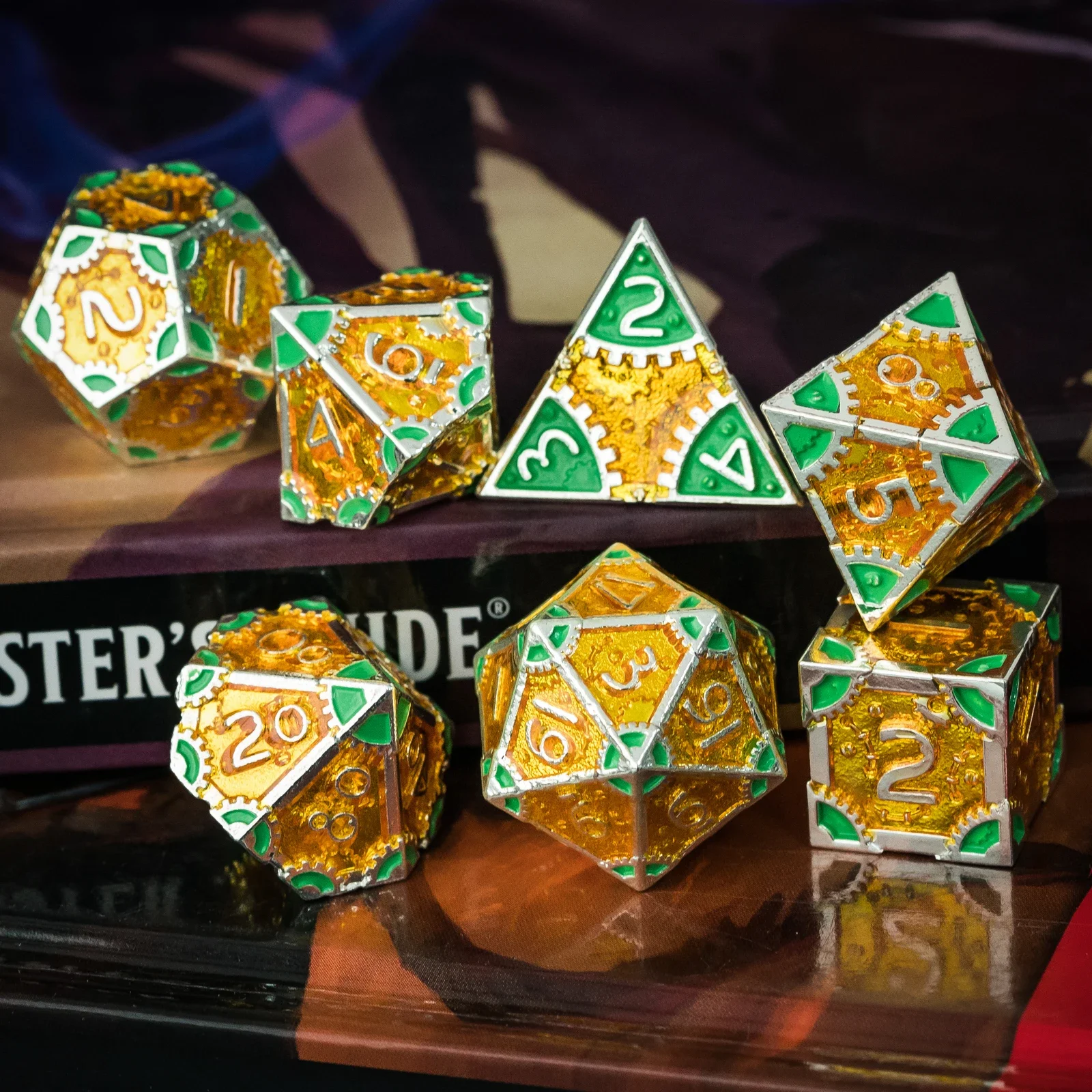 Metal D&D Dices Steampunk Style 7Pcs Dungeons and Dragons Polyhedral Dice Set for Role Playing Game TRPG Board Games game dice dice set