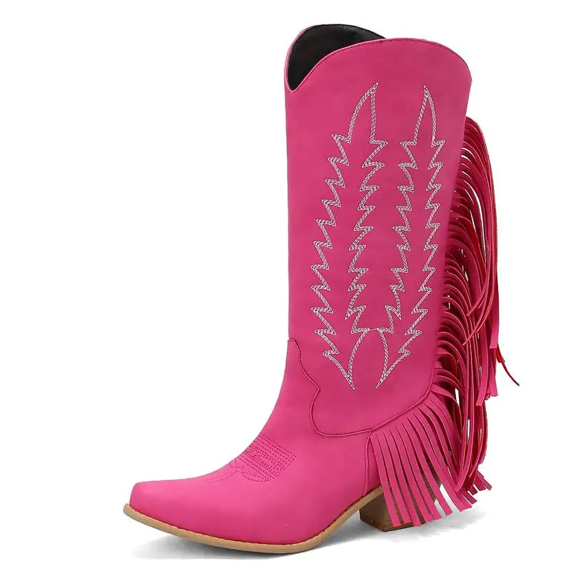 Buy our best brand online Sz 3548 Women Black Tassels High Heel Knee