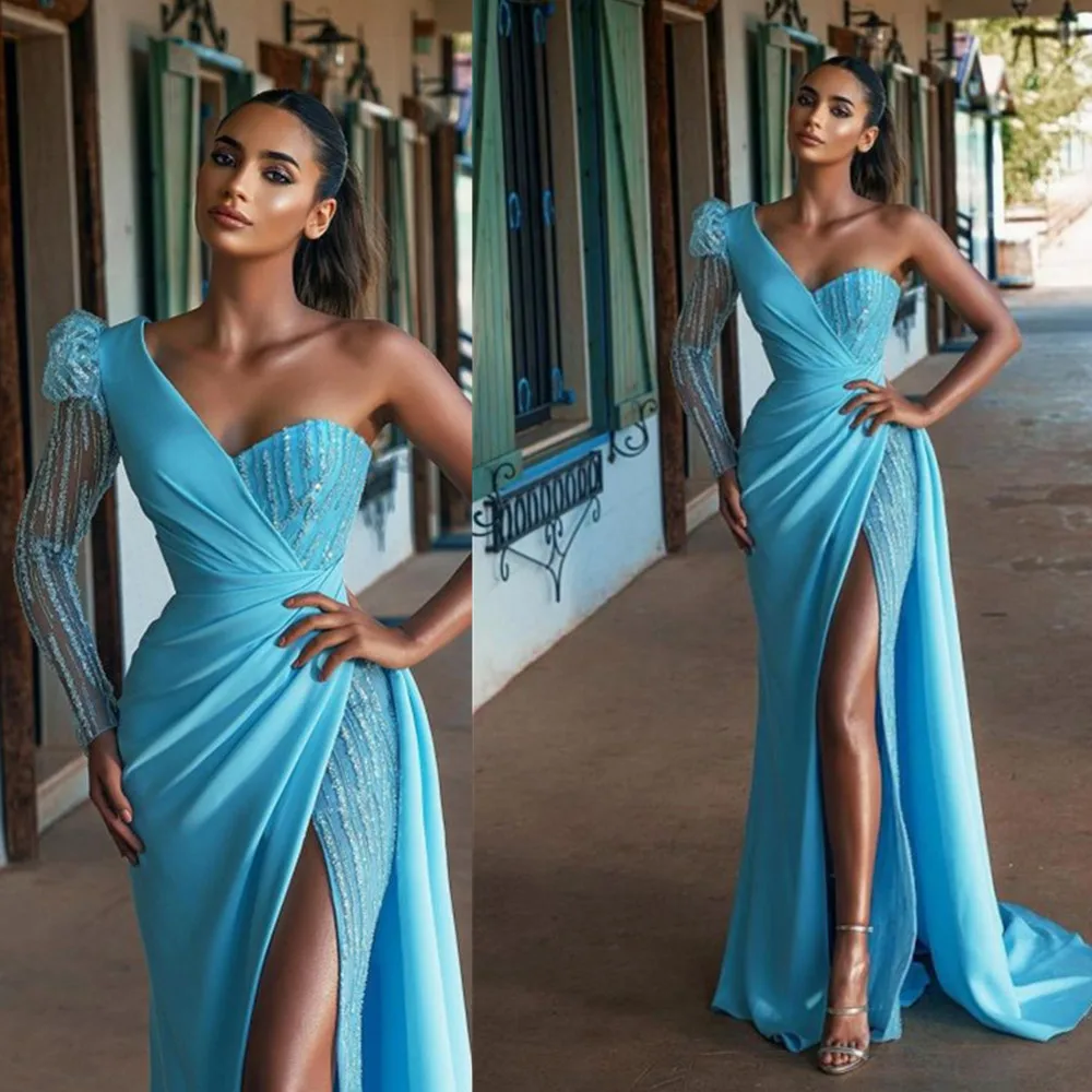 

Женское кружевное платье на одно плечо, фатиновое платье для выпускного вечера, женское официальное платье, пляжные вечерние платья, модель 02